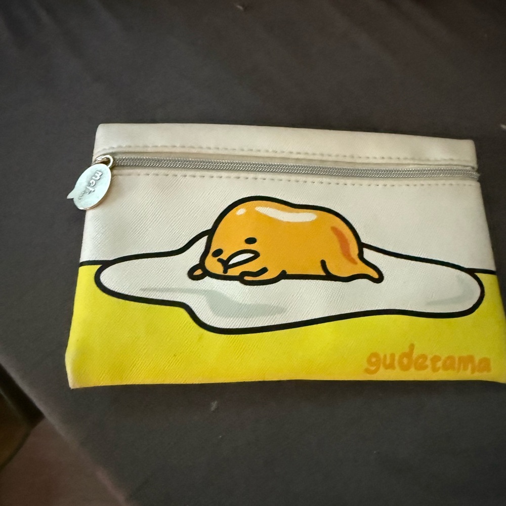 Gudetama Yellow and White Makeup Bag